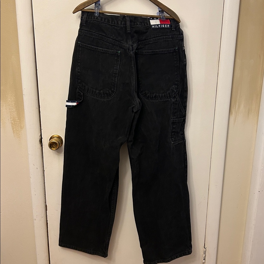 Tommy Hilfiger Black Cargo Jeans Size 32 Vintage
